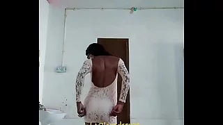 Indian sexy crossdresser Lara D'Souza in short bodycone raiment